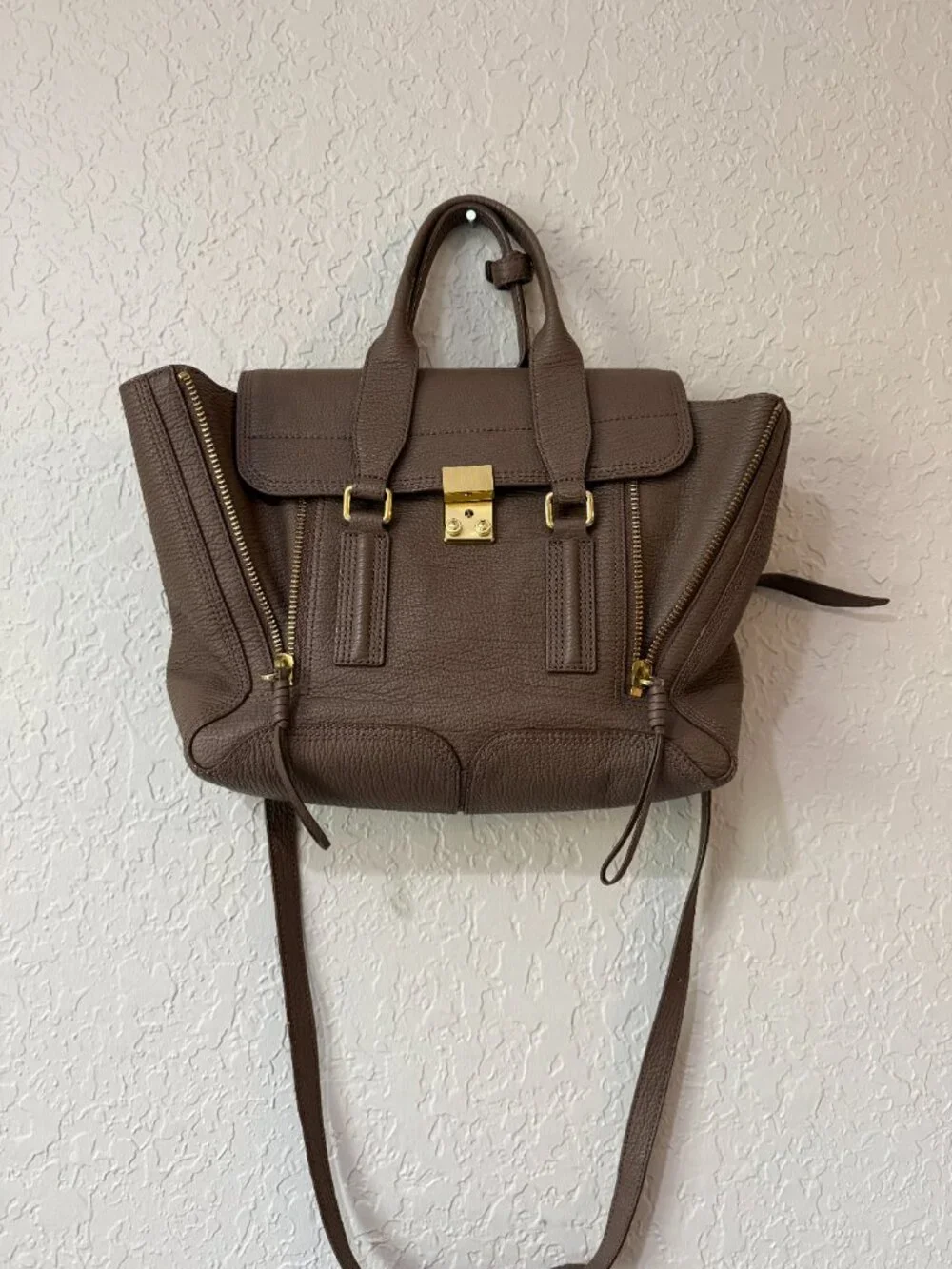 3.1 Phillip Lim Large Satchel – Taupe Leather | Gold Hardware